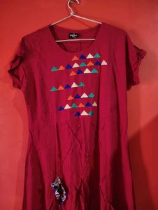 Maroon Maxi Dress with Pockets