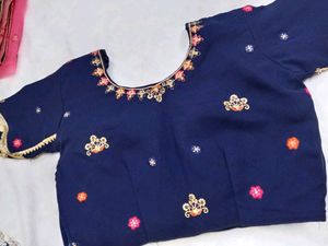 Navy Blue Embroidered Lehenga Set