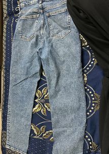 Blue Denim high waist Ankle Length Jeans