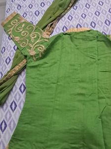 Green Embroidered Kurta Set