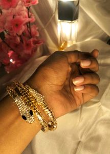 classy Gold Serpenti cuff Snake Bangle Bracelet