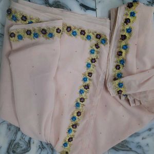 Elegant Peach Ethnic Saree