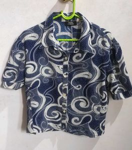 Blue Balloon Sleeves Top