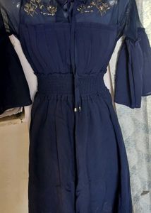 Navy Blue Embellished Jumpsuit
