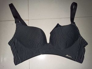 Striped Black Bra