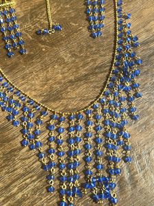 Blue Beaded Jewelry Set