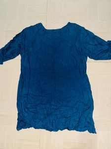 Embroidered Blue Tunic Top
