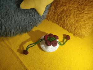 Viral Crochet Rose potli Pouch/earpodes pouch