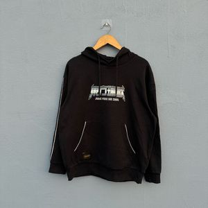 Black Graphic Print Hoodie