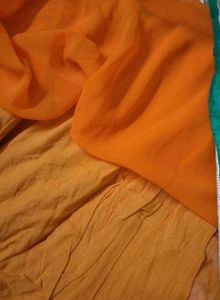 Orange &amp; Pink Anarkali Dress