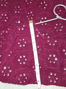Maroon Embroidered Kurti