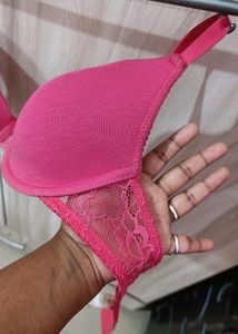 Zivame Designer Pink Lace Padded Bra