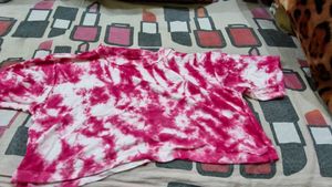Womens Tie Die Pink Colour Crop Top .