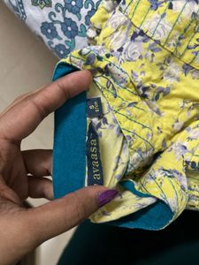 Yellow Floral  Daily Kurta