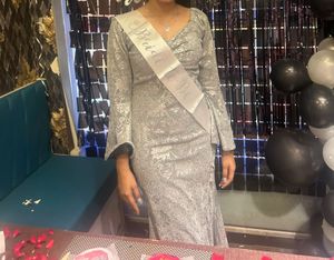 Elegant Silver Patterned Dress