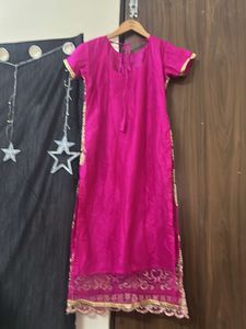 Magenta &amp; Gold Ethnic Gown