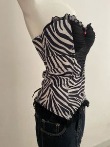 Zebra Print Strapless Top