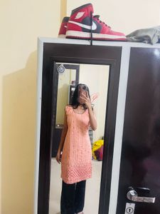Peach Embroidered Kurta