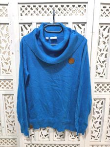 ✈️ Imported Blue Cowl Neck Sweater A