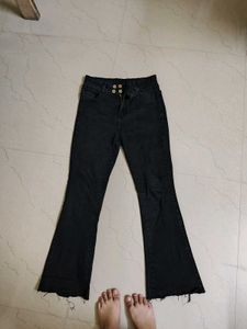 Black High-Waisted Flare Jeans