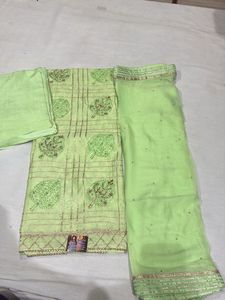 Green Embroidered Kurta Set