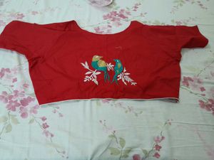 Red Embroidered Blouse