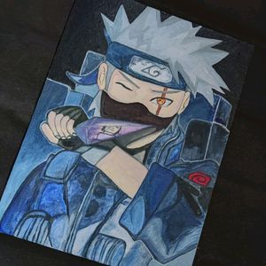 Kakashi Hatake Naruto Canvas Painting ( Arcylic Handmade)