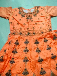 Orange Embroidered Lehenga Choli