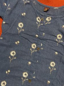 Blue Floral Print Dress