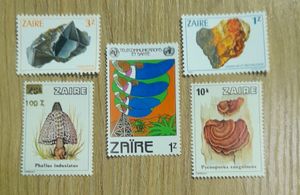 Set Of 5 Zaire Stamps