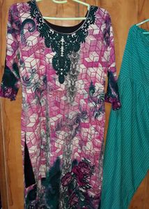 Pakistani Kurti With Patyala Pant Set
