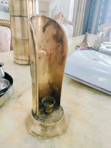 Brass Diya With Steel Thali Nd Katori
