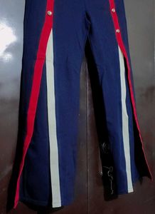 Navy Blue &amp; Red Party Wear Trouser For 30 Waist