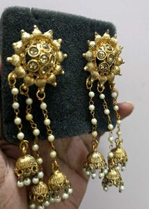 Golden Jhumka Earrings