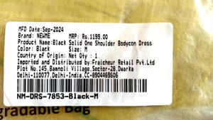 Black One-Shoulder Ruched Slit Dress