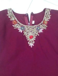 Kids Elegant Maroon Ethnic Gown