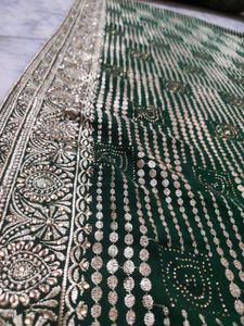Dark Green Saree