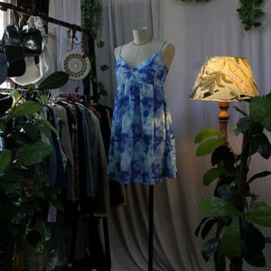 Blue Tie-Dye Dress