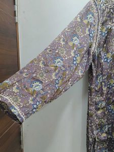 Chikankari Satin Short Kurta