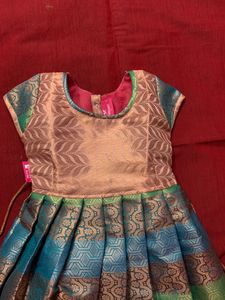 Baby Girl Traditional Frock - Coral Pavadai Sattai