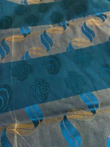 Elegant Blue &amp; Gold Saree