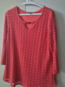 Pink V-Neck Top Macy london