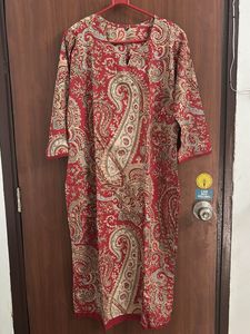 Red Paisley Print Tunic Dress