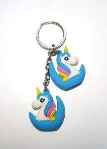 Blue Unicorn Keychain