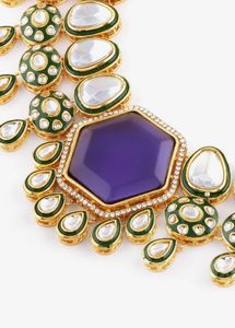 Purple Kundan set