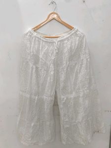 White Embroidered Palazzos