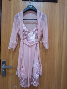 Pink Nightsuit with Robe