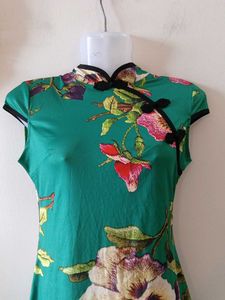 Green Floral Cheongsam from Singapore