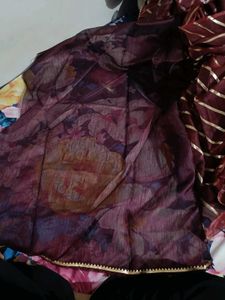 New Maroon Saree With Blouse Piece