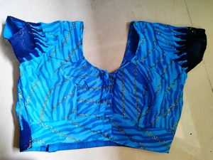 Glittery Blue Saree